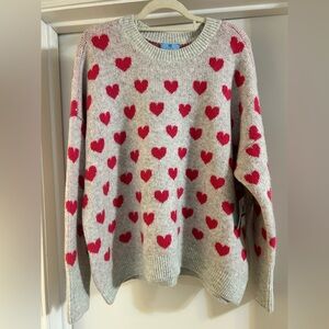 CeCe all-over heart print sweater